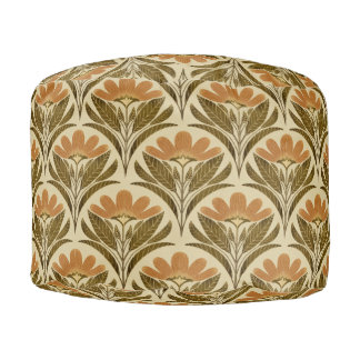 Vintage Art Nouveau Floral Pattern Pouf