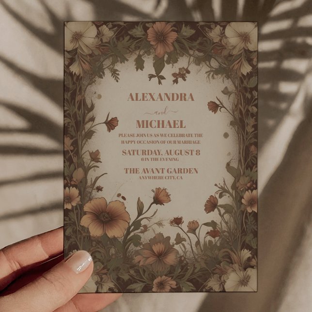 Vintage Art Nouveau Floral Wedding Invitation (Creator Uploaded)