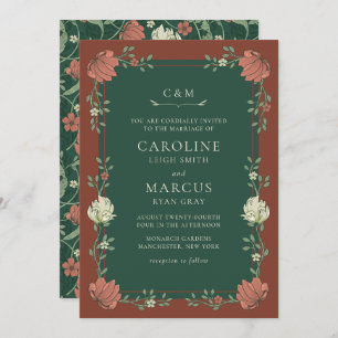 Vintage Art Nouveau Floral Wedding Invitation