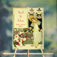 Vintage Art Nouveau Floral Wedding Invitation