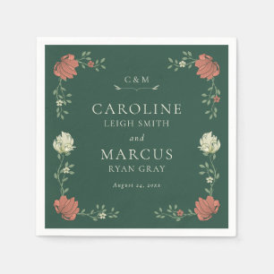 Vintage Art Nouveau Floral Wedding Napkins