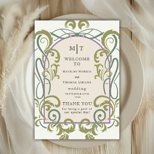 Vintage Art Nouveau Floral Wedding Program
