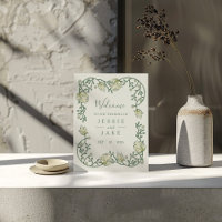 Vintage art nouveau floral wedding welcome sign