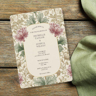 Vintage Art Nouveau Floral William Morris Invitation
