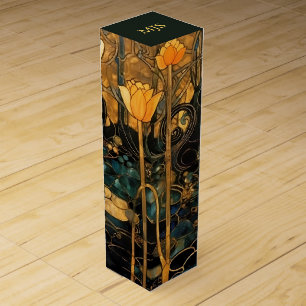 Vintage Art Nouveau Floral Wine Box