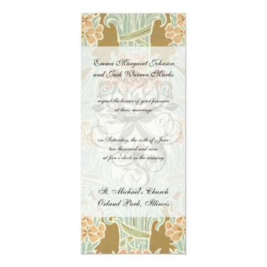 vintage art nouveau flower bunches card