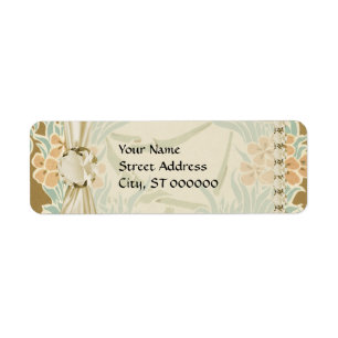 vintage art nouveau flower bunches label