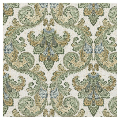 Vintage Art Nouveau Foliage Pattern Fabric