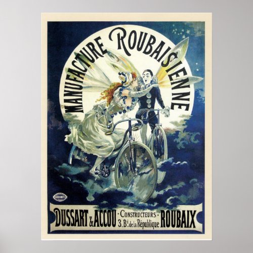 Vintage art nouveau French bicycle ad Poster