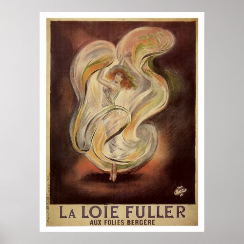 Vintage art nouveau French dance ad Poster