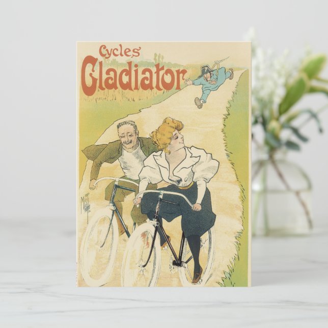 Vintage Art Nouveau, Gladiator Cycles Bicycles  (Standing Front)