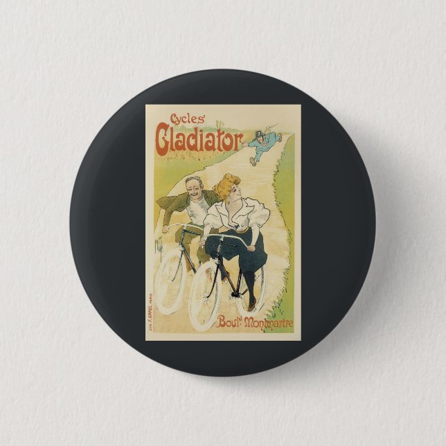 Vintage Art Nouveau, Gladiator Cycles Bicycles  Button (Front)