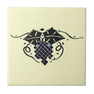 Vintage Art Nouveau Grapevine Ceramic Tile