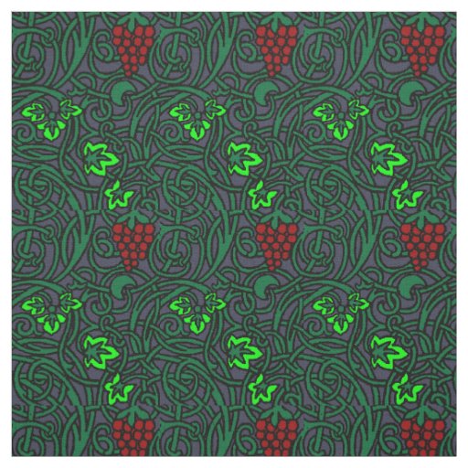Vintage Art Nouveau Grapevine Pattern Fabric