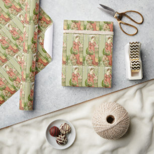 Vintage Art Nouveau Greenhouse Lady Elegant Wrapping Paper