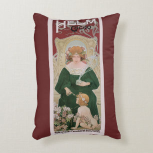 Vintage Art Nouveau Helm Cacao by Privat Livemont Accent Pillow