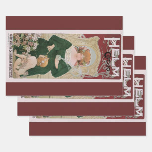 Vintage Art Nouveau Helm Cacao by Privat Livemont Wrapping Paper Sheets