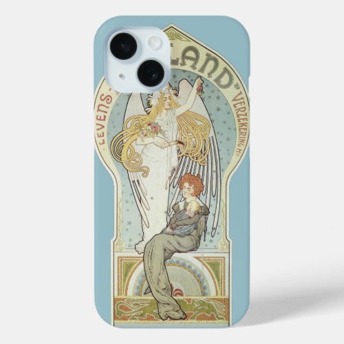Vintage Art Nouveau Holland Levens Verzekering iPhone 15 Case