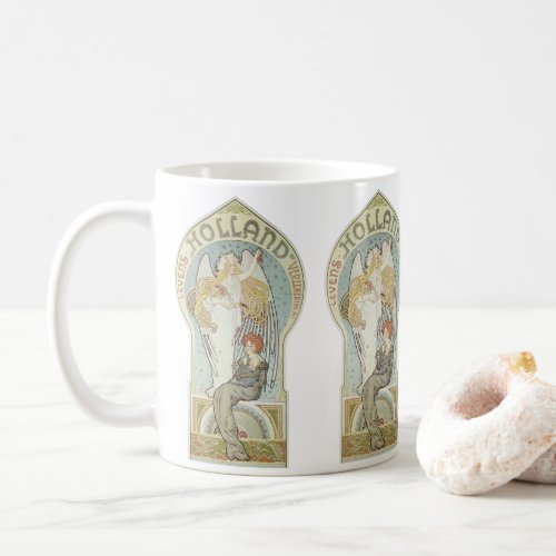 Vintage Art Nouveau Holland Levens Verzekering Coffee Mug