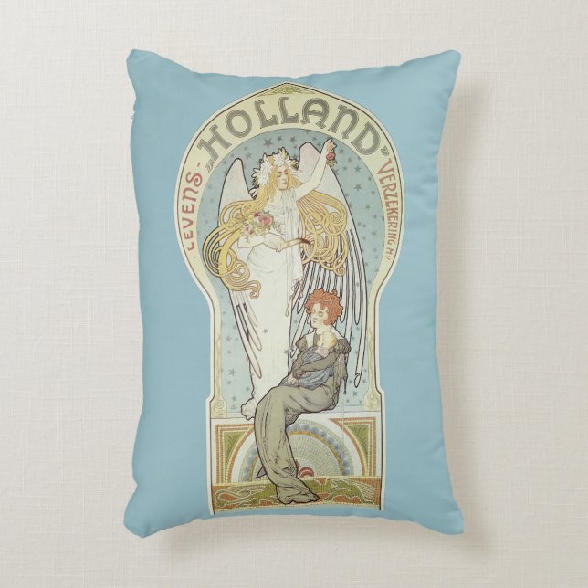 Vintage Art Nouveau, Holland Levensverzekering Accent Pillow (Front(Vertical))