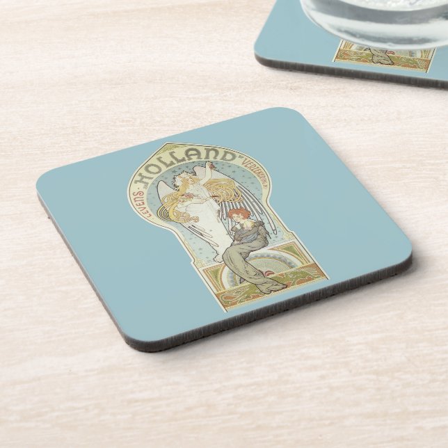 Vintage Art Nouveau, Holland Levensverzekering Beverage Coaster (Left Side)