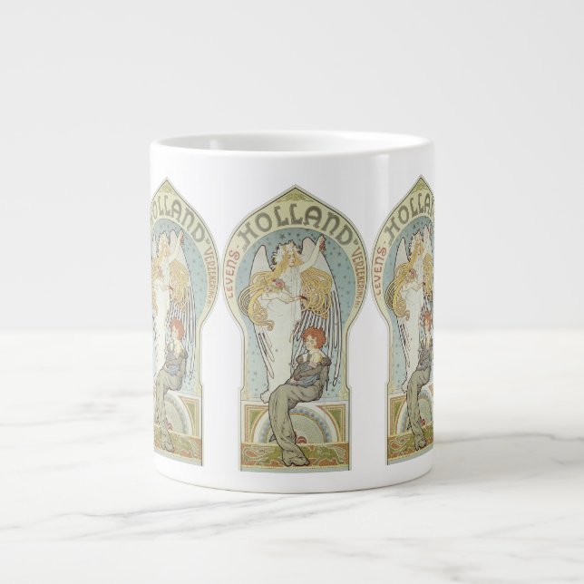 Vintage Art Nouveau, Holland Levensverzekering Giant Coffee Mug (Front)