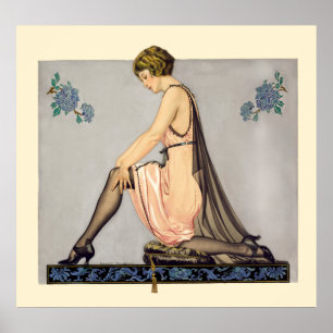 Vintage Art Nouveau Hosiery Ad by Coles Phillips Poster