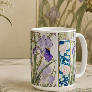 Vintage Art Nouveau Iris botanical cottagecore Coffee Mug