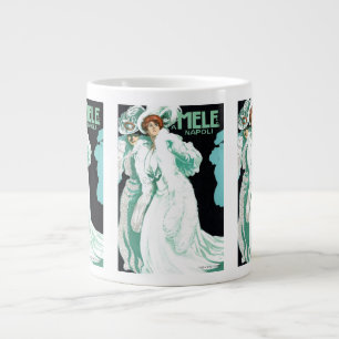 Vintage Art Nouveau, Italian Fashion, Fancy Women Giant Coffee Mug