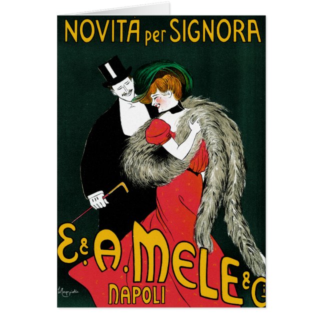 Vintage Art Nouveau, Italian Fashion Love Romance (Front)