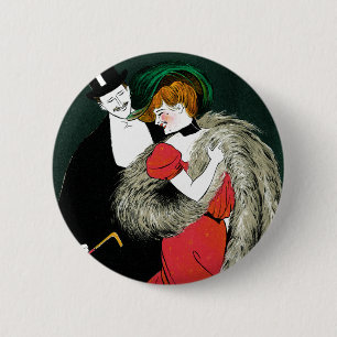 Vintage Art Nouveau, Italian Fashion Love Romance Button