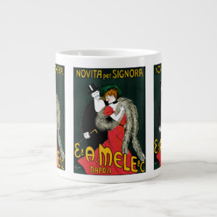 Vintage Art Nouveau, Italian Fashion Love Romance Giant Coffee Mug