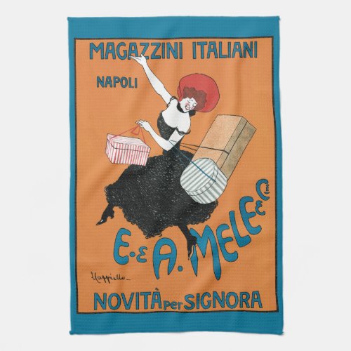 Vintage Art Nouveau Italian Women Fashion Kitchen Towel