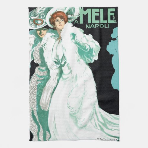 Vintage Art Nouveau Italy Fashion and Fancy Women Kitchen Towel
