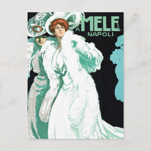 Vintage Art Nouveau Italy Fashion and Fancy Women Postcard