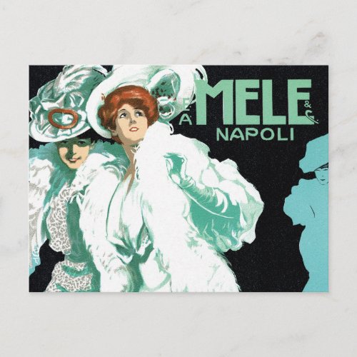 Vintage Art Nouveau Italy Fashion and Fancy Women Postcard