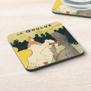 Vintage Art Nouveau, La Goulue by Toulouse Lautrec Beverage Coaster