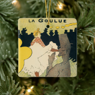Vintage Art Nouveau, La Goulue by Toulouse Lautrec Ceramic Ornament