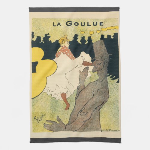 Vintage Art Nouveau La Goulue by Toulouse Lautrec Kitchen Towel