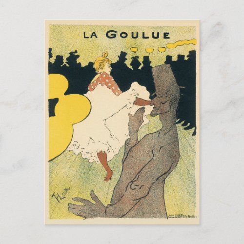 Vintage Art Nouveau La Goulue by Toulouse Lautrec Postcard