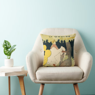 Vintage Art Nouveau, La Goulue by Toulouse Lautrec Throw Pillow