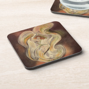 Vintage Art Nouveau, La Loie Fuller Modern Dancer Beverage Coaster