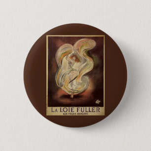 Vintage Art Nouveau, La Loie Fuller Modern Dancer Button