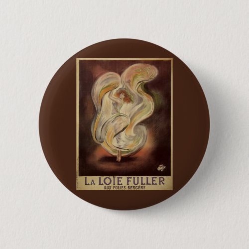 Vintage Art Nouveau La Loie Fuller Modern Dancer Button