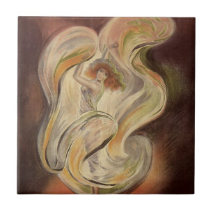 Vintage Art Nouveau, La Loie Fuller Modern Dancer Ceramic Tile