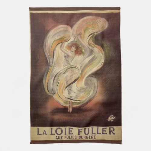 Vintage Art Nouveau La Loie Fuller Modern Dancer Kitchen Towel