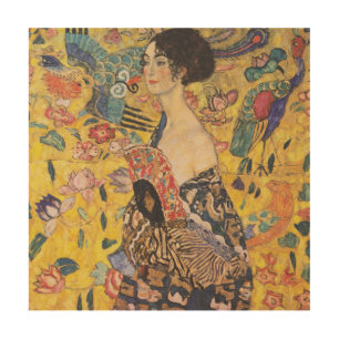 Vintage Art Nouveau Lady with Fan Painting