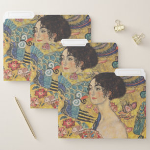 Vintage Art Nouveau Lady with Fan Painting File Folder