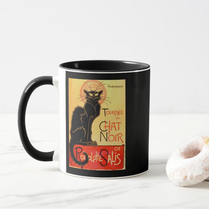 Vintage Art Nouveau Le Chat Noir Black Cat Mug Zazzle Com