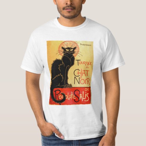 Vintage Art Nouveau Le Chat Noir Black Cat T_Shirt